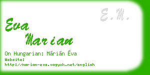eva marian business card